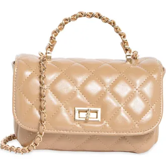 Urban Expression Quilted Faux Leather Crossbody Bag in Natural at Nordstrom Rack