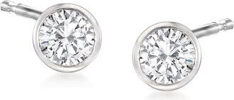 RS Pure by Ross-Simons Bezel-Set Diamond Stud Earrings in Sterling Silver