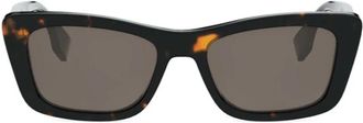 Fendi Lettering Zonnebril - unisex - Zonnebrillen - Zwart - 53 MM - Accessoires