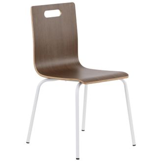 OEM Silla De Madera Contrachapada De Nogal Con Estructura Blanca. Modelo: Werdi A