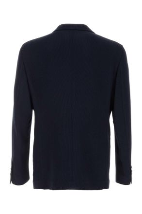 Giorgio Armani Virgin Wool Blend Blazer - Navy