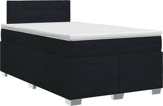 vidaXL Cama Box Spring Con Colch&oacute;n Negro 120 X 200 Cm Tela Vidaxl