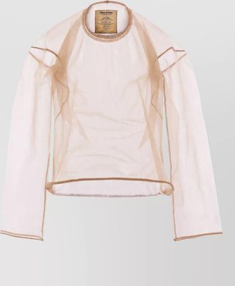 Uma Wang sheer technical knit long-sleeve turtleneck top