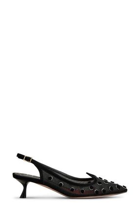 Roger Vivier I Love Polka Dot Slingback Pump in Nero at Nordstrom, Size 10Us