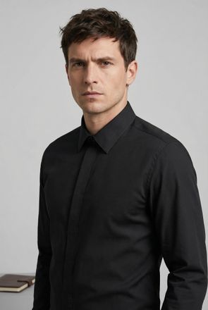 Calvin Klein Businesshemd CALVIN KLEIN XSLIM OCCASION STR SLD, Herren, Gr. 37, N-Gr, schwarz, Web, Obermaterial: 97% Baumwolle, 3% Elasthan, unifarben, slim fit no