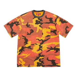 SUPREME FW26 Cracked Pocket S/S T-Shirt Orange Camo SUP-FW26-047-OMO