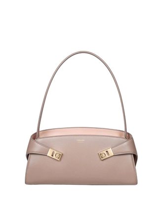 Ferragamo Hug Sh Ew Shoulder Bag In Taupe