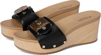 Dr. Scholls Original Life Slide Sandal Womens Sandals Black Leather : 6 M