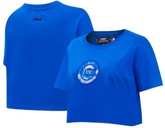Pro Standard Womens Pro Standard Royal Chicago Cubs Painted Sky Boxy Cropped T-Shirt at Nordstrom, Size X-Large