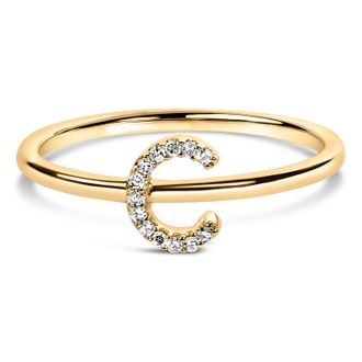 House of Brilliance 10K Gold Diamond Accent Initial A-Z Ring
