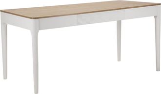 Mauro Ferretti Mesa de comedor rectangular de madera blanca y marrón cm 180x90x80