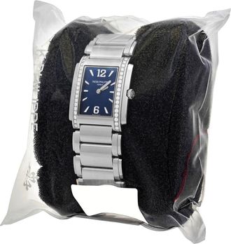 Patek Philippe Twenty-4 Quartz Diamond Blue Dial Ladies Watch 4910-1200A-001