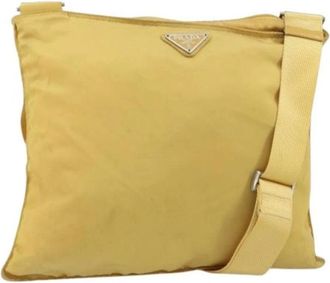 Prada Pre-owned Vintage Nylon Cross Body Bag - Dames - Vintage Schoudertas - Geel - ONE Size - Nylon - Vintage