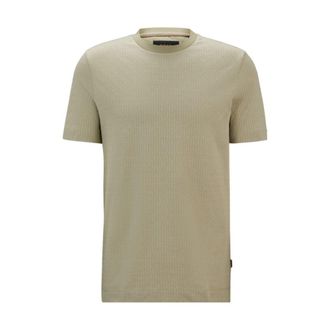 BOSS Cotton-silk T-shirt with a signature quilted effect