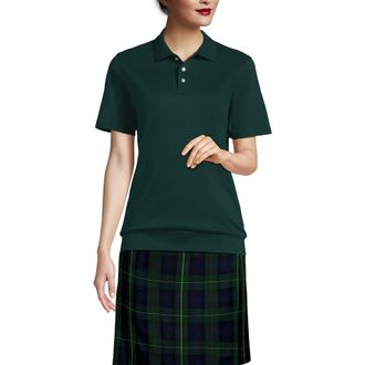 Lands End Short Sleeve Banded Bottom Polo Shirt in Evergreen at Nordstrom, Size X-Large