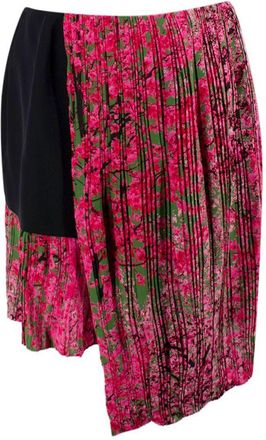 Dior Christian Dior Pink Pleated Asymmetric Silk Skirt Size L