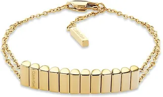 Calvin Klein Womens Curved Pebble Bracelet - Gold - OS