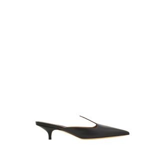 Ferragamo Black Heart Muiltjes - Dames - Muiltjes - Zwart - 35 1/2 EU - Leer - Schoenen