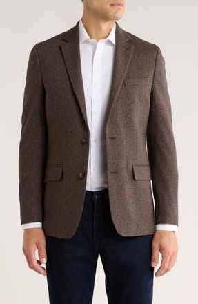 Original Penguin Notch Lapel Cotton Blend Blazer in Brown Black at Nordstrom Rack, Size 40Short