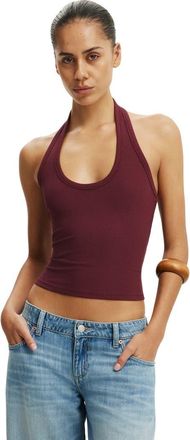 Cotton On Womens Rib Scoop Halter in Sour Cherry at Nordstrom, Size Xx-Small