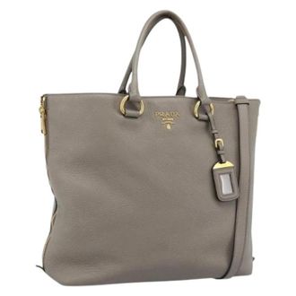Prada Pre-owned Tote Bags, female, Gray, Size: ONE SIZE Pre-owned Tote Bag
