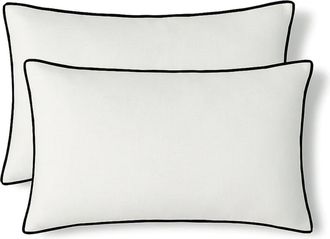 Febronie Juego de 2 fundas de coj&iacute;n algod&oacute;n blanco / negro 60x40