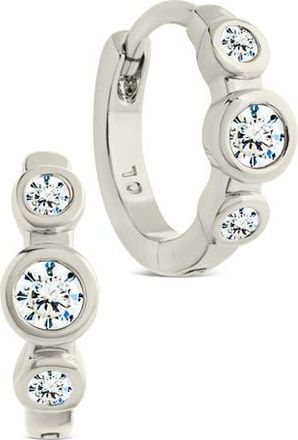 Sterling Forever Karolina Cubic Zirconia Trio Huggie Hoop Earrings in Silver at Nordstrom Rack
