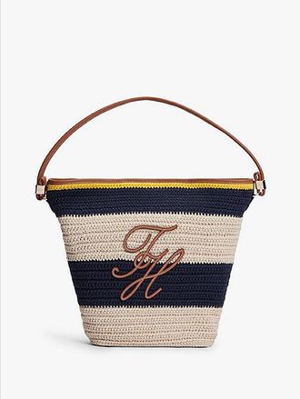 Tommy Hilfiger Logo Appliqu&eacute; Woven Bucket Bag