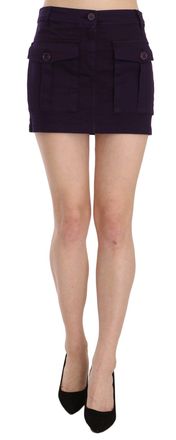 Gianfranco Ferre High Waist Button Pocket A-line Mini Womens Skirt