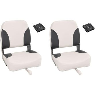 vidaXL Asiento Plegable Para Barco Juego De 2 Con Respaldo Bajo Vidaxl