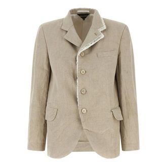 Comme Des Gar&ccedil;ons Chevron Linen Blazer - female - Comme des Gar&ccedil;ons - Blazers - Beige - M - Jackets