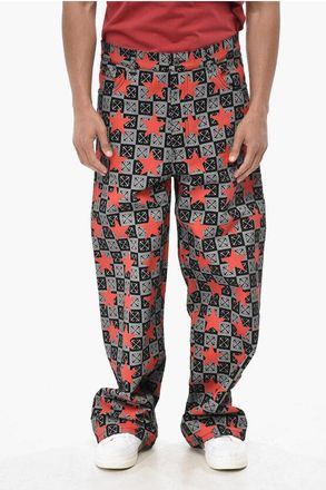 Off-white Coated Cotton Five-Pocket Pants STRARS With Arrow Pattern size 33
