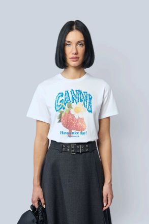 Ganni Basic Cotton Jersey Strawberry