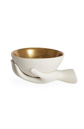 Jonathan Adler Eve Accent Decorative Bowl in White /Gold at Nordstrom