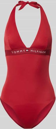 Tommy Hilfiger Badeanzug mit Neckholder in Dunkelrot, Gr&ouml;&szlig;e S