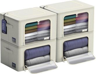 Sorbus Set of 4 Large Storage Bins with Windows