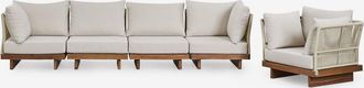 Sklum Sklum - Set Da Giardino Con Divano Modulare A 4 Pezzi Con 2 Poltrone Angolari E Poltrona In Legno Di Acacia Dailin