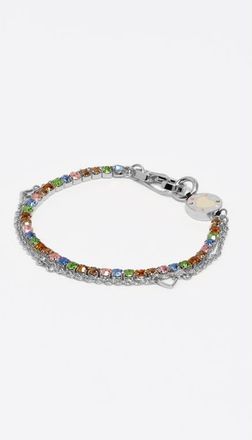 Bimba & Lola Double-chain crystals bracelet in Ivory at Nordstrom