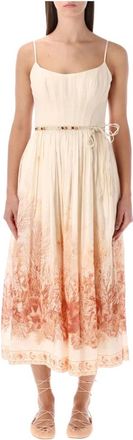 Zimmermann Wanderlust Corset Midi Jurk - Dames - Casual kleedjes - Veelkleurig - M - Katoen - Kleedjes