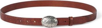 Brunello Cucinelli Calfskin belt in Mahogany at Nordstrom, Size 120