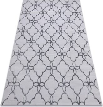 RugsX Rugsx - Alfombra Mefe Moderna 8504 Conducci&oacute;n, Flores - Structural Dos Niveles De Vell&oacute;n Gris Oscuro Grey 120x170 Cm