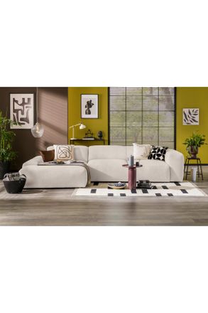 MID.YOU Mid.you Ecksofa, Creme, Textil, Ottomane links, L-Form, 343x170 cm, Made in EU, Wohnzimmer, Sofas & Couches, Wohnlandschaften, Ecksofas