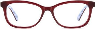 Kate Spade New York bronwen 52mm rectangular optical glasses in Burgundy Striped Multicolor at Nordstrom