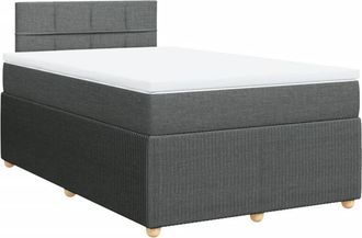 vidaXL Cama Box Spring Con Colch&oacute;n Tela Gris Oscuro 120x200 Cm Vidaxl