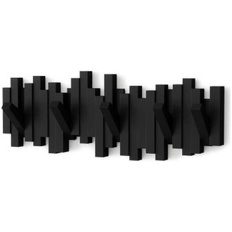 OEM Perchero De Pared Con 5 Ganchos Plegables, Color Negro
