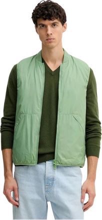 Benetton Zip Pocket Gilet - Heren - Bodywarmers - Groen - L - Leer - Jassen