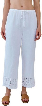 Bella Dahl Beach Linen Crop Pants in White at Nordstrom, Size X-Small