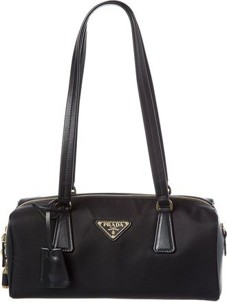 Prada Medium Re-Nylon & Leather Top Handle Shoulder Bag