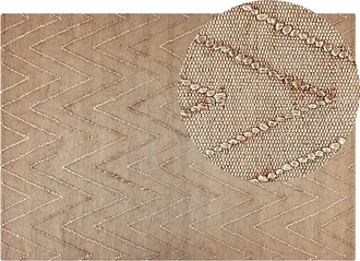Beliani Beliani - Alfombra De Yute Beige 160 X 230 Cm Algod&oacute;n Hecho A Mano Patr&oacute;n Geom&eacute;trico Daday