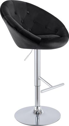 Clp Taburete De Bar London De Terciopelo Negro Cromado